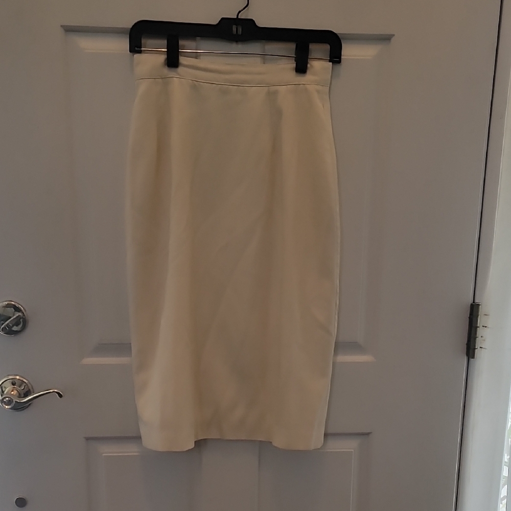 Sag Harbor Elegant Beige Pencil Skirt